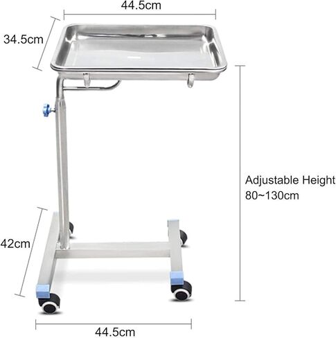 Kitchen Storage Trolley Rolling Tool Trolley Cart with Storage Tray,Shelf Stainless Steel Rolling Cart with Wheels for Kitchen,Home,Medical in Saudi Arabia