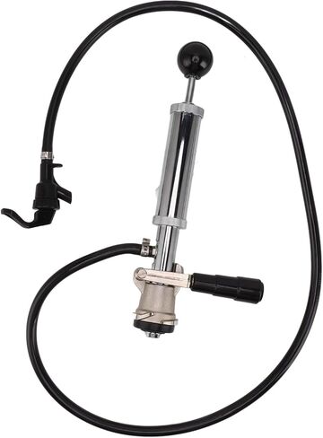 Gecheer Beer Keg Pump 4in D System Chrome Iron with Faucet & Hose for Easy Draft Dispensing at Parties, Picnics, Weddings – Durable Sealing Tap for Domestic Kegs in Kuwait