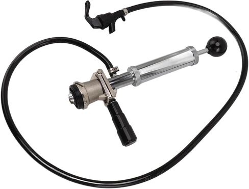 Gecheer Beer Keg Pump 4in D System Chrome Iron with Faucet & Hose for Easy Draft Dispensing at Parties, Picnics, Weddings – Durable Sealing Tap for Domestic Kegs in Kuwait