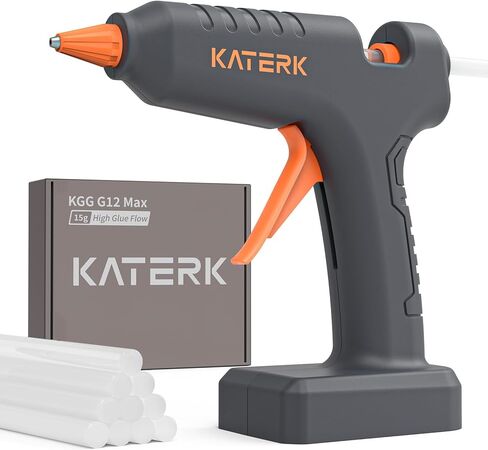 Katerk 12V Full Size Cordless Hot Glue Gun, Drip-Free Fast Heating Rechargeable and Heavy Duty Battery Operated Glue Gun and Sticks Sets 11mm x10 for Crafts DIY, Repair, Gift in Kuwait
