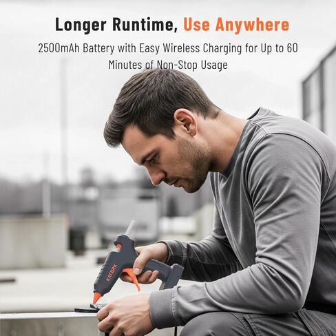 Katerk 12V Full Size Cordless Hot Glue Gun, Drip-Free Fast Heating Rechargeable and Heavy Duty Battery Operated Glue Gun and Sticks Sets 11mm x10 for Crafts DIY, Repair, Gift in Kuwait