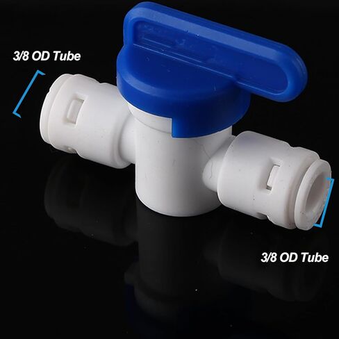 3/8" Shut Off Ball Valve, Plastic Quick Connect Fittings for Water Purifier, RODI System, Refrigerator, Ice Maker (5-Pack) + Free Tube Remover Tool​ in Saudi Arabia