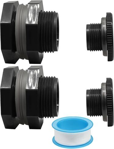 عبوتان من تركيبات الحاجز مقاس 3/4 بوصة مع مقابس لبراميل المطر، ومعرف مقاس 1 بوصة. محول خزان المياه PVC مع حشية لحاويات تخزين المياه in Kuwait