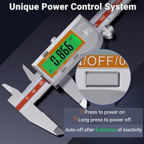 Preciva Digital Caliper Measuring Tool, Stainless Steel Digital Micrometer Vernier Caliper, with Backlight LCD, Auto-Off Feature, IP54 Splash Proof Protection and Inch Metric Conversion 6 Inch/150 mm in Kuwait