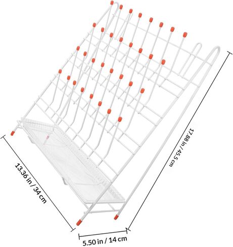 رف تجفيف أنبوب اختبار المختبر مع 32 فتحة رف تجفيف الزجاجات المطلي بالبلاستيك للأواني الزجاجية للمختبر للاستخدام العلمي in Kuwait