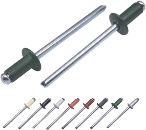 (Pack of 100) Painted Blind Rivets 5/32" x 5/16" (4.0 x 8 mm), Dome Head, DIN 7337, Aluminium Rivets and Steel Mandrel, Pop Rivets, Light Ivory RAL 1015 in Saudi Arabia