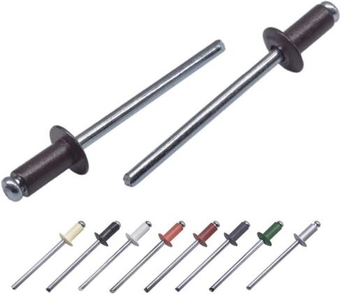 (Pack of 100) Painted Blind Rivets 5/32" x 5/16" (4.0 x 8 mm), Dome Head, DIN 7337, Aluminium Rivets and Steel Mandrel, Pop Rivets, Light Ivory RAL 1015 in Saudi Arabia