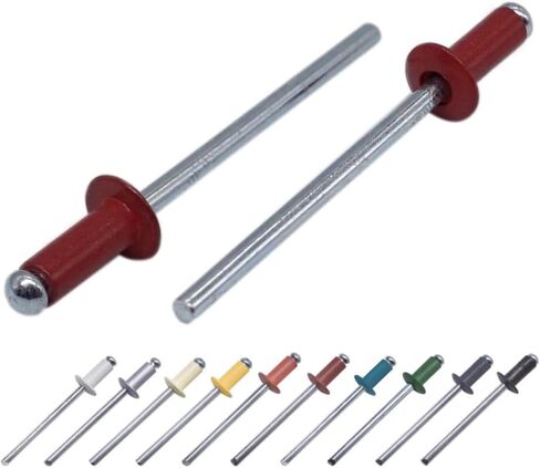 (Pack of 100) Painted Blind Rivets 5/32" x 5/16" (4.0 x 8 mm), Dome Head, DIN 7337, Aluminium Rivets and Steel Mandrel, Pop Rivets, Light Ivory RAL 1015 in Saudi Arabia