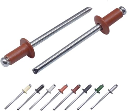 (Pack of 100) Painted Blind Rivets 5/32" x 5/16" (4.0 x 8 mm), Dome Head, DIN 7337, Aluminium Rivets and Steel Mandrel, Pop Rivets, Light Ivory RAL 1015 in Saudi Arabia
