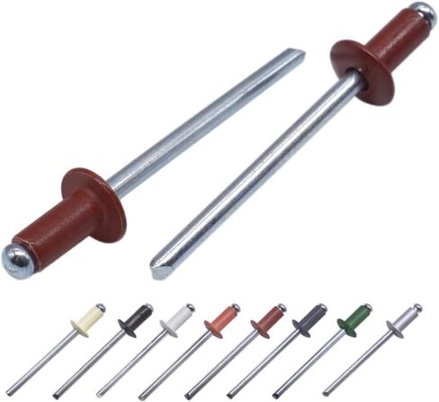 (Pack of 100) Painted Blind Rivets 5/32" x 5/16" (4.0 x 8 mm), Dome Head, DIN 7337, Aluminium Rivets and Steel Mandrel, Pop Rivets, Light Ivory RAL 1015 in Saudi Arabia