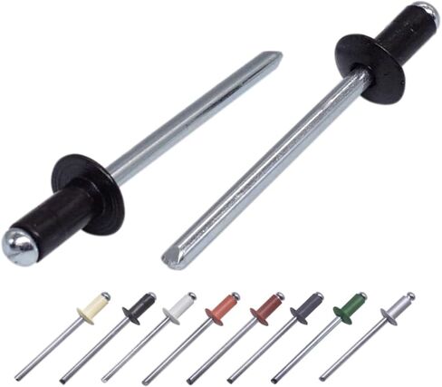 (Pack of 100) Painted Blind Rivets 5/32" x 5/16" (4.0 x 8 mm), Dome Head, DIN 7337, Aluminium Rivets and Steel Mandrel, Pop Rivets, Light Ivory RAL 1015 in Saudi Arabia
