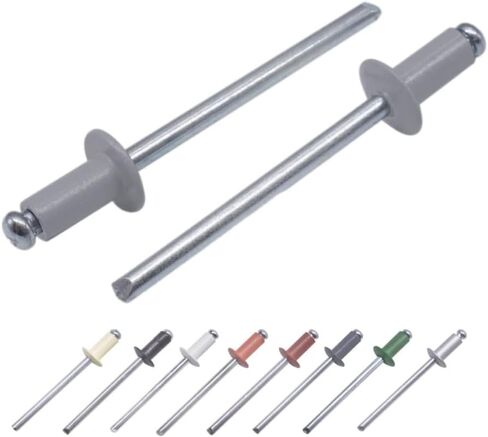 (Pack of 100) Painted Blind Rivets 5/32" x 5/16" (4.0 x 8 mm), Dome Head, DIN 7337, Aluminium Rivets and Steel Mandrel, Pop Rivets, Light Ivory RAL 1015 in Saudi Arabia