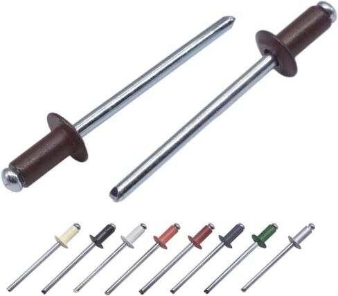 (Pack of 100) Painted Blind Rivets 5/32" x 5/16" (4.0 x 8 mm), Dome Head, DIN 7337, Aluminium Rivets and Steel Mandrel, Pop Rivets, Light Ivory RAL 1015 in Saudi Arabia