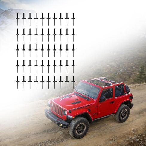 50 Pcs Aluminum Fender Flare Extension Rivet Clips Compatible with Jeep Wrangler JL JLU JT, Nylon Grip and Aluminum Mandrel in Saudi Arabia