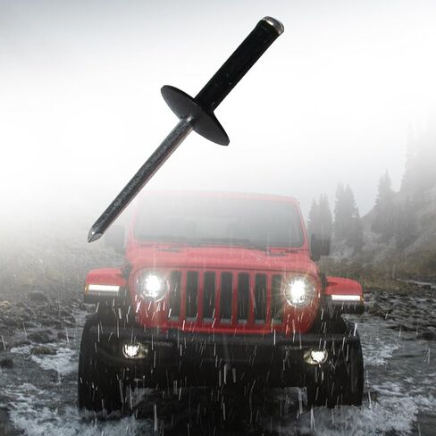 50 Pcs Aluminum Fender Flare Extension Rivet Clips Compatible with Jeep Wrangler JL JLU JT, Nylon Grip and Aluminum Mandrel in Saudi Arabia