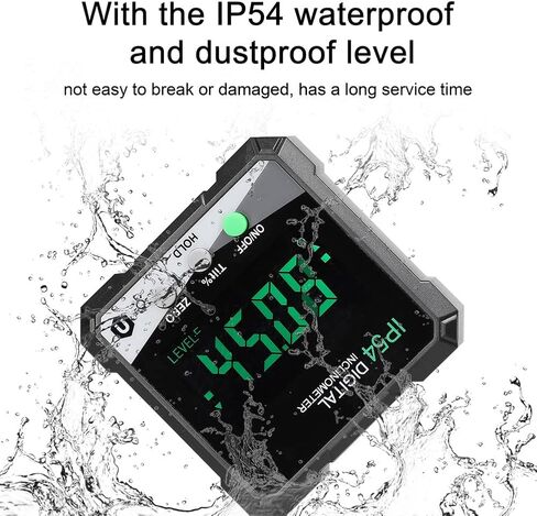 مقياس الميل الرقمي المحمول IP54 4X90° LCD الخلفية الرقمية المنقلة المنحدر متر مسطرة زاوية رقمية سهلة الاستخدام (أخضر) in Saudi Arabia