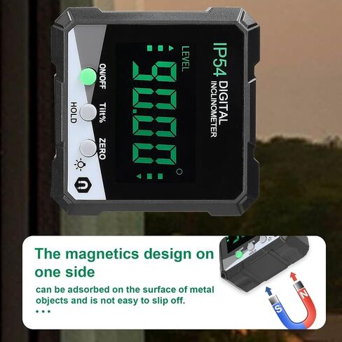 مقياس الميل الرقمي المحمول IP54 4X90° LCD الخلفية الرقمية المنقلة المنحدر متر مسطرة زاوية رقمية سهلة الاستخدام (أخضر) in Saudi Arabia