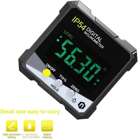 مقياس الميل الرقمي المحمول IP54 4X90° LCD الخلفية الرقمية المنقلة المنحدر متر مسطرة زاوية رقمية سهلة الاستخدام (أخضر) in Saudi Arabia