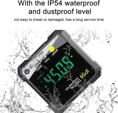 مقياس الميل الرقمي المحمول IP54 4X90° LCD الخلفية الرقمية المنقلة المنحدر متر مسطرة زاوية رقمية سهلة الاستخدام (أخضر) in Saudi Arabia