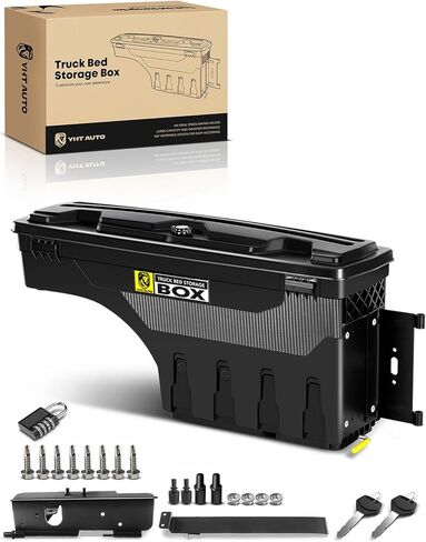 مجموعة YHTAUTO مكونة من 2 صندوق أدوات تخزين لسرير الشاحنة قابل للقفل متوافق مع Toyota Tundra 2007-2021، لاقط سرير بطول 6.6 قدم، صندوق أدوات جيد للعجلة المتأرجحة المقاومة للماء in Kuwait