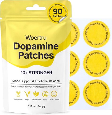 Dopamine Patches Extra Strength – 90 Count Plant-Based Vegan Mood Balance Patch for Men & Women – Supports Dopamine & Serotonin Balance – 3 Months Supply in Saudi Arabia