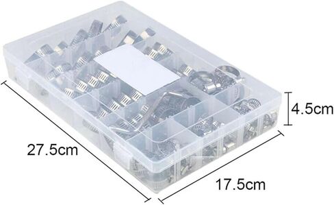 Clamps,Hose Clamps, 91PCS Hose Clamps Stainless Steel Rustproof Clamp Set For Fixing Pipe Hoses, 8-44mm, Silver in Saudi Arabia