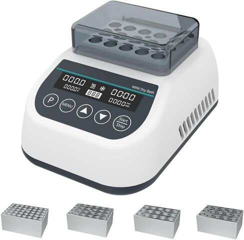 حاضنة حمام جافة صغيرة، 4 وحدات للتدفئة والتبريد في المختبر، 0.2/0.5/1.5/2 مل من أنابيب الطرد المركزي وحمام مائي، 9 إعدادات برامج للتحكم الحراري، للتجربة المعملية in Kuwait