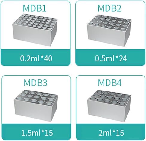 حاضنة حمام جافة صغيرة، 4 وحدات للتدفئة والتبريد في المختبر، 0.2/0.5/1.5/2 مل من أنابيب الطرد المركزي وحمام مائي، 9 إعدادات برامج للتحكم الحراري، للتجربة المعملية in Kuwait