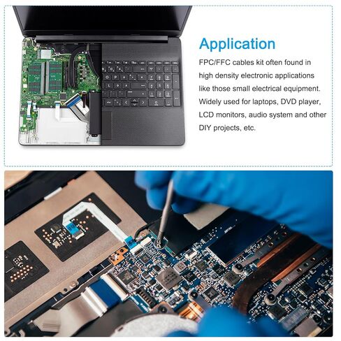 FFC FPC كابل مرن مسطح، 24 دبوس 0.5 مم طول 250 مم (نوع) لكاميرا طابعة LCD ثلاثية الأبعاد وكاميرا DVD وتلفزيون الكمبيوتر المحمول حزمة صوت من 10 قطع in Saudi Arabia