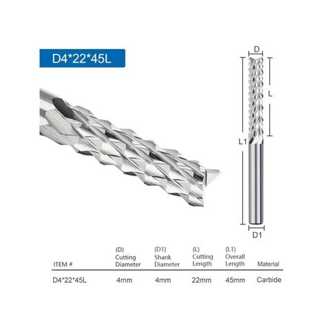 D6x52x80L شانك الذرة نهاية مطحنة CNC راوتر بت PCB آلة طحن أداة BHBHCPZGR in Kuwait
