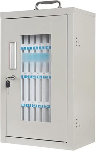 Cell Phone Safe 12/24/36/48/60 Slots Stainless Steel with Handle Clear Cell Phones Storage Cabinet Pocket Chart for Office Classroom,24 in Kuwait