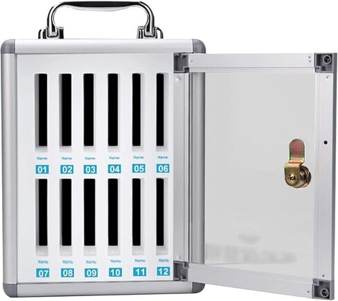 Phone Storage Cabinet Exam Test Mobile Phone Management Box School Mobile Phone Storage Box Mobile Phone Storage Cabinet with Cooling Holes Office Wall Mounted Cell,Silver-12 bits in Kuwait