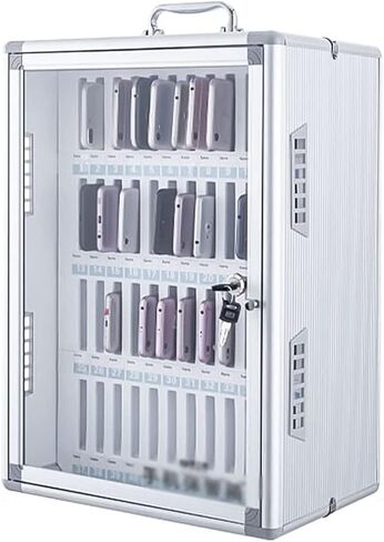 Aluminum Alloy Storage Cabinet for Cell Phones, Cell Phones Holder Storage Box, Wall-Mounted with A Locked Can Be Carried by Hand,60 in Kuwait