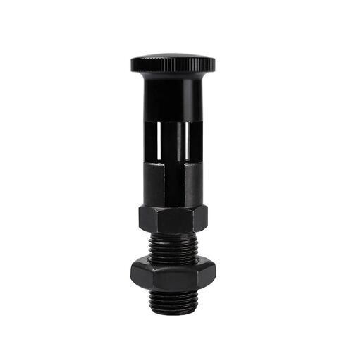 Taper Shape Self-Locking Spring Pins Black Aluminum Indexing Plungers Carbon Steel Screw Bolts with Nut 1Pcs(VCN210-CK-M10-T) in Kuwait