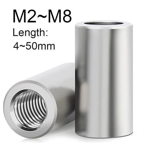 Cylindrical Connect Nut M3 Connector Joint Sleeve Tubular Nuts 304 Stainless Steel Length 4~50mm(16mm) in Saudi Arabia