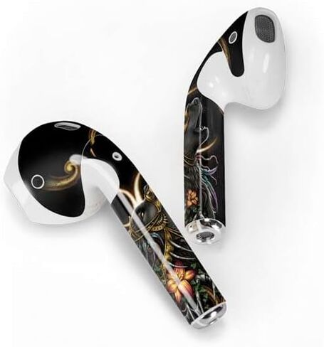 Skinit Decal Audio Skin Compatible with Apple AirPods with Lightning Charging Case - Sarah Richter Wolf Howling by Sarah Richter Design in Saudi Arabia