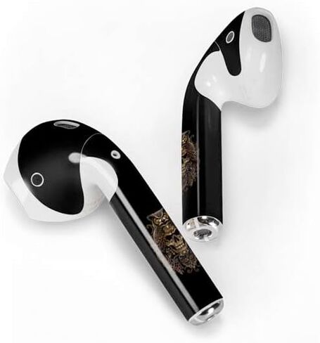 Skinit Decal Audio Skin Compatible with Apple AirPods with Lightning Charging Case - Sarah Richter Skull and Owl by Sarah Richter Design in Saudi Arabia