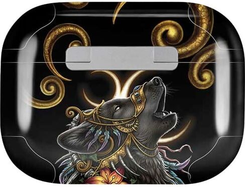 غلاف صوتي من Skinit متوافق مع Apple AirPods Pro - مرخص رسميًا من Sarah Richter Wolf Howling من تصميم Sarah Richter in Saudi Arabia