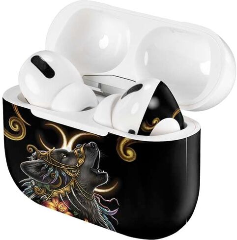 غلاف صوتي من Skinit متوافق مع Apple AirPods Pro - مرخص رسميًا من Sarah Richter Wolf Howling من تصميم Sarah Richter in Saudi Arabia