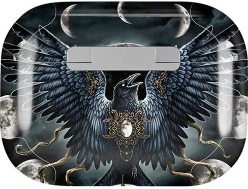 Skinit Decal Audio Skin Compatible with Apple AirPods Pro - Officially Licensed Sarah Richter Crow and Moon Phases by Sarah Richter Design in Saudi Arabia