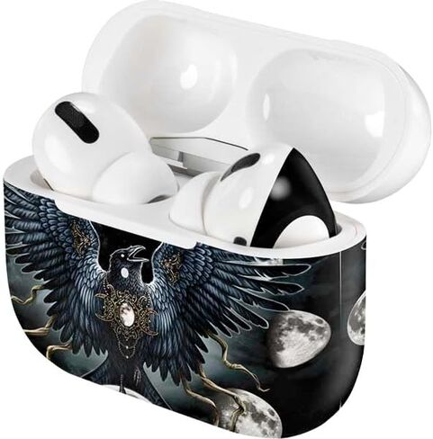 Skinit Decal Audio Skin Compatible with Apple AirPods Pro - Officially Licensed Sarah Richter Crow and Moon Phases by Sarah Richter Design in Saudi Arabia