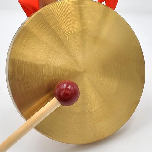 5.9'' Gold Brass Round Gong Home Decoration, Wall Hanging Decoration with Handheld Acoustic Instrument And Hammer in Saudi Arabia