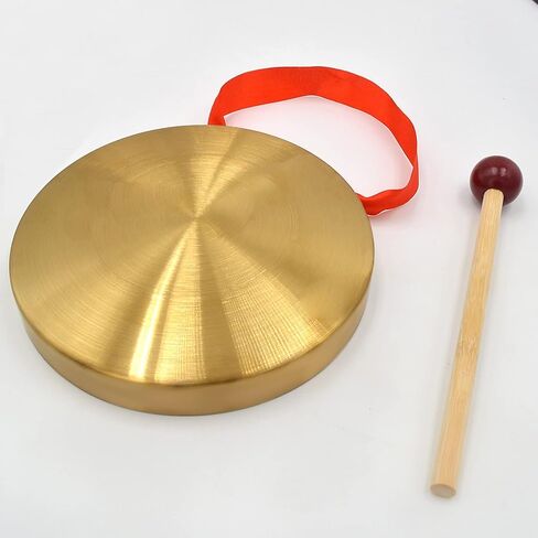 5.9'' Gold Brass Round Gong Home Decoration, Wall Hanging Decoration with Handheld Acoustic Instrument And Hammer in Saudi Arabia