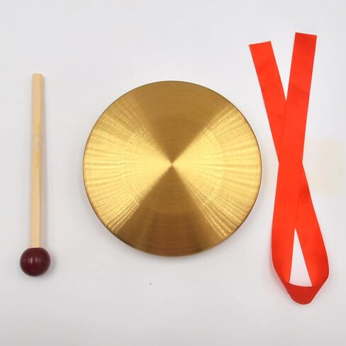 5.9'' Gold Brass Round Gong Home Decoration, Wall Hanging Decoration with Handheld Acoustic Instrument And Hammer in Saudi Arabia