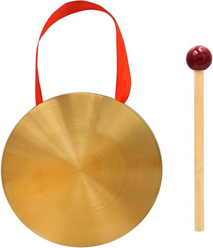 5.9'' Gold Brass Round Gong Home Decoration, Wall Hanging Decoration with Handheld Acoustic Instrument And Hammer in Saudi Arabia