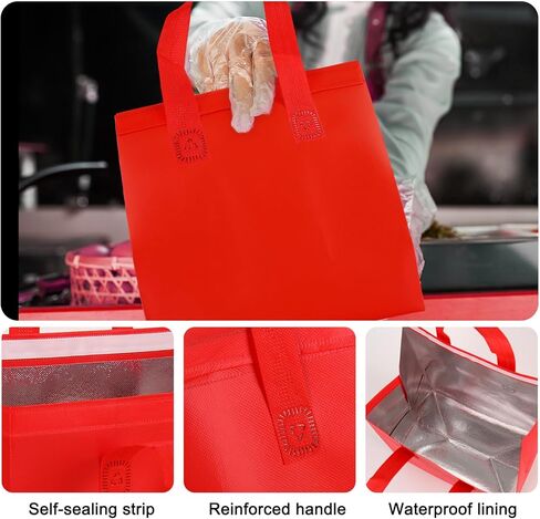 JarThenaAMCS 18Pcs Insulated Take Away Bag Disposable Cooler Bags Thermal Lunch Take out Bags for Hot Cold Drink Fresh Food Delivery (6 Classic Colors) in Saudi Arabia