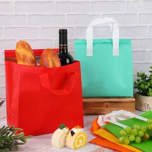 JarThenaAMCS 18Pcs Insulated Take Away Bag Disposable Cooler Bags Thermal Lunch Take out Bags for Hot Cold Drink Fresh Food Delivery (6 Classic Colors) in Saudi Arabia