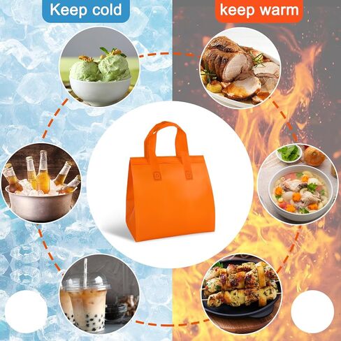 JarThenaAMCS 18Pcs Insulated Take Away Bag Disposable Cooler Bags Thermal Lunch Take out Bags for Hot Cold Drink Fresh Food Delivery (6 Classic Colors) in Saudi Arabia