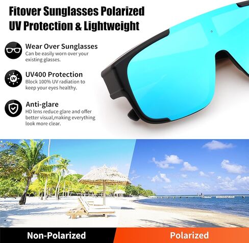 FEISEDY Polarized Fit Over Glasses Sunglasses for Men Women, Sports Wrap Around for Driving Cycling Fishing B0315 in Saudi Arabia