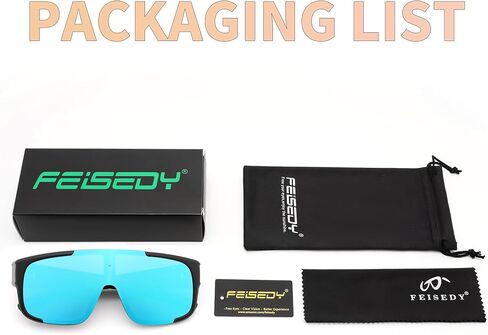 FEISEDY Polarized Fit Over Glasses Sunglasses for Men Women, Sports Wrap Around for Driving Cycling Fishing B0315 in Saudi Arabia
